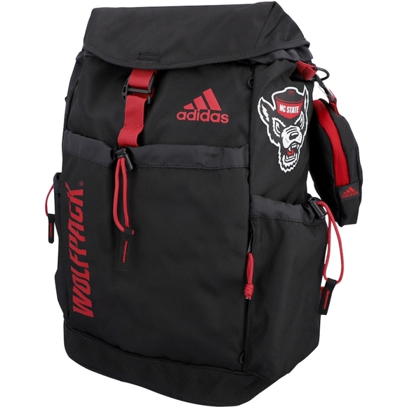 Adidas NC State Wolfpack Utility Premium Backpack Black Red Collegiate GA5335 - Picture 1 of 2